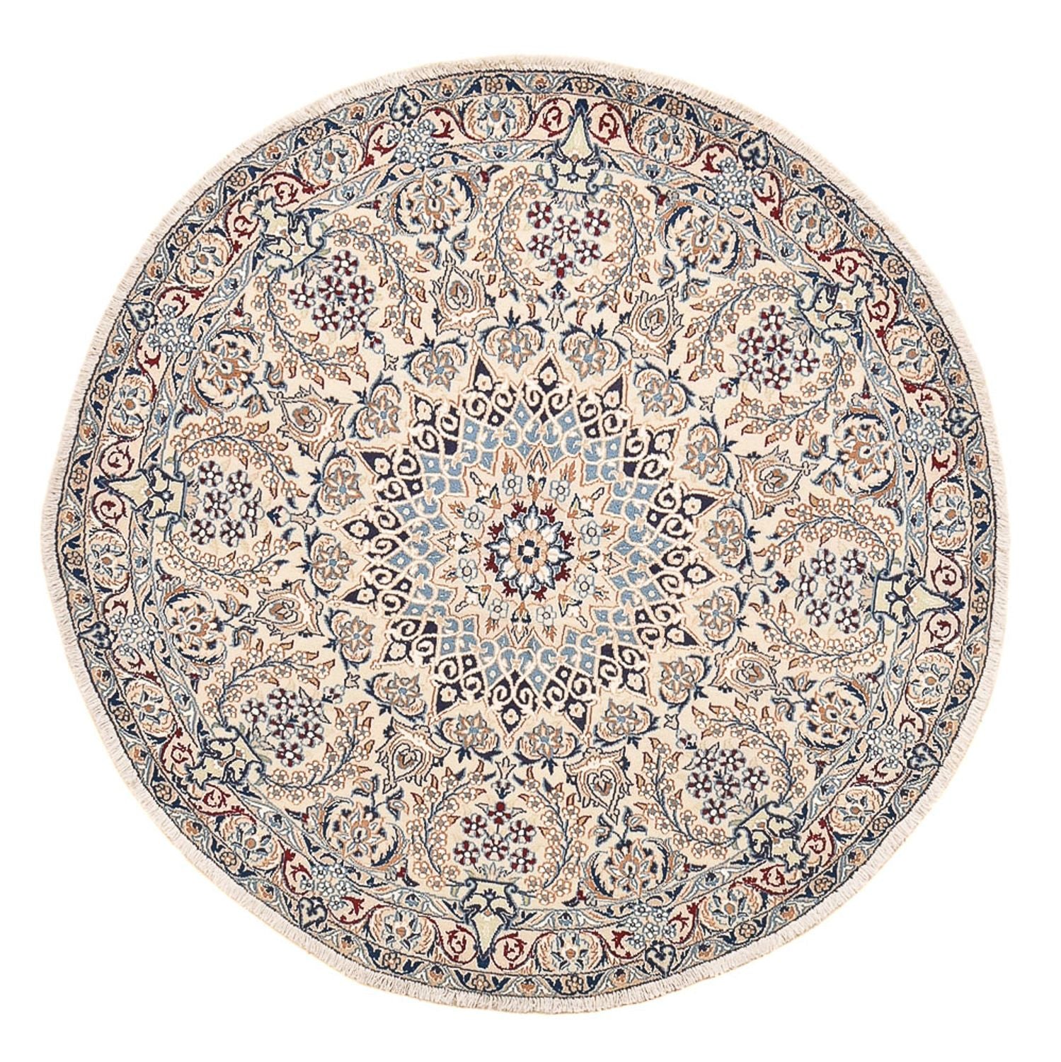 Perserteppich - Nain - Royal rund  - 136 x 136 cm - grau