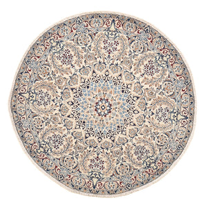 Perserteppich - Nain - Royal rund  - 136 x 136 cm - grau