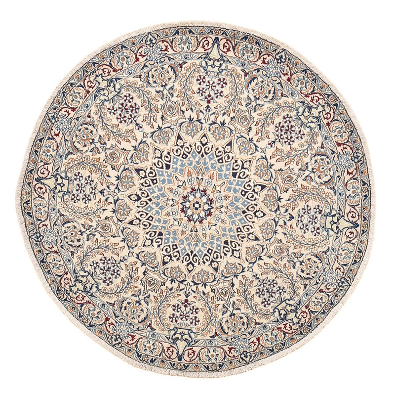Perserteppich - Nain - Royal rund  - 136 x 136 cm - grau