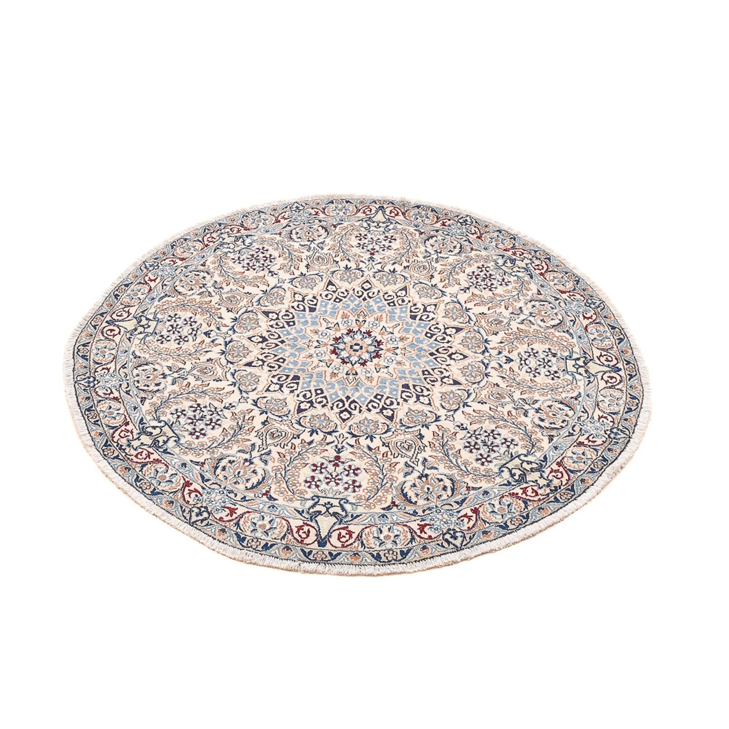 Perserteppich - Nain - Royal rund  - 136 x 136 cm - grau