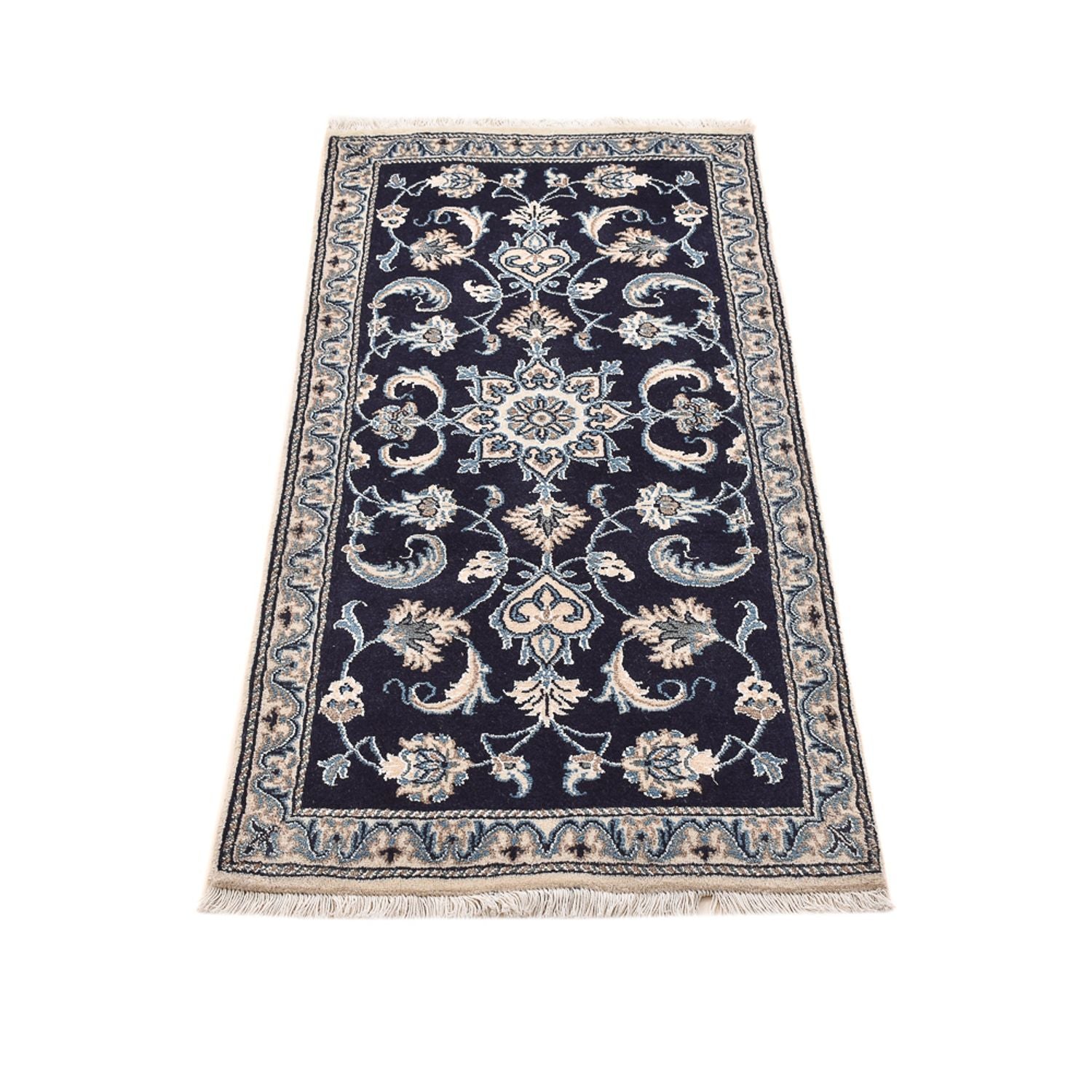 Perserteppich - Nain - 141 x 67 cm - dunkelblau