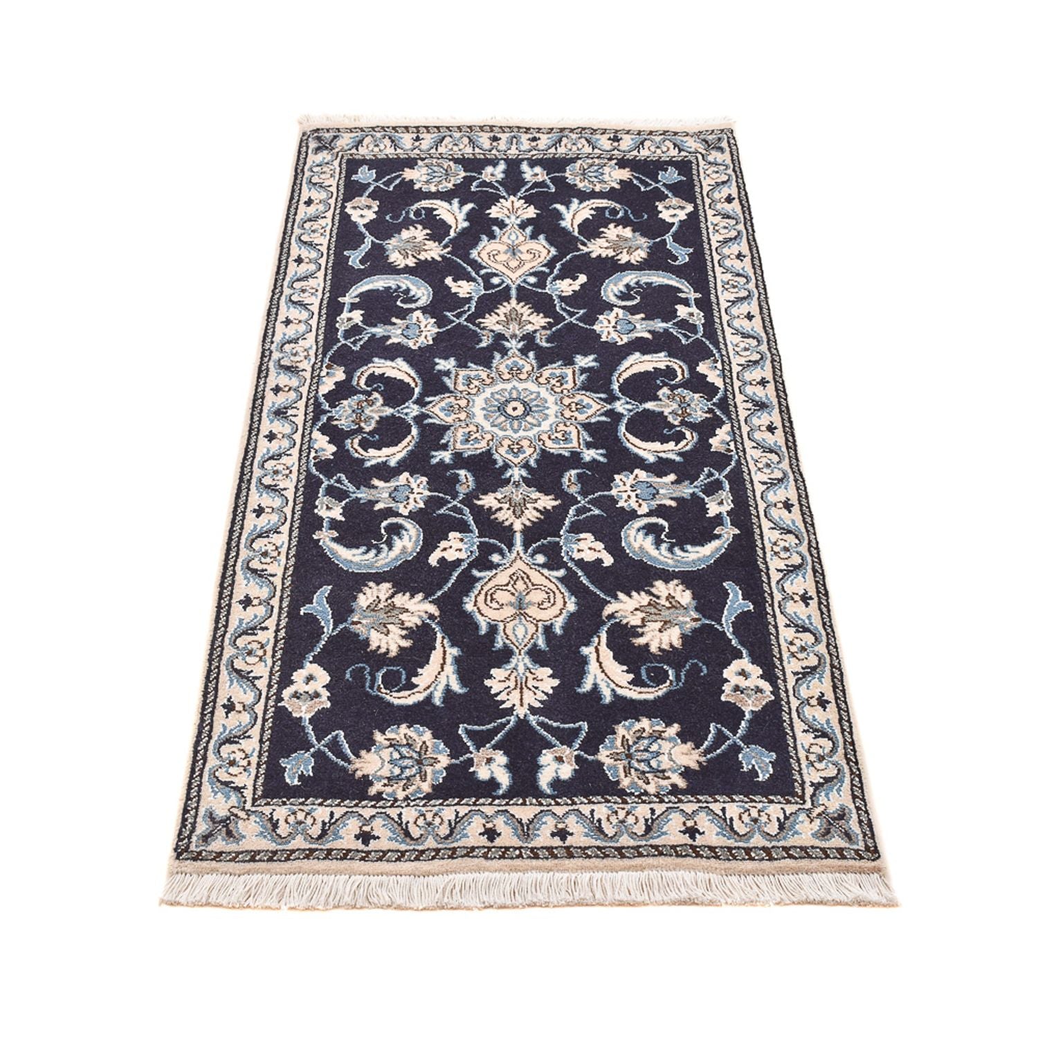 Perserteppich - Nain - 139 x 68 cm - dunkelblau