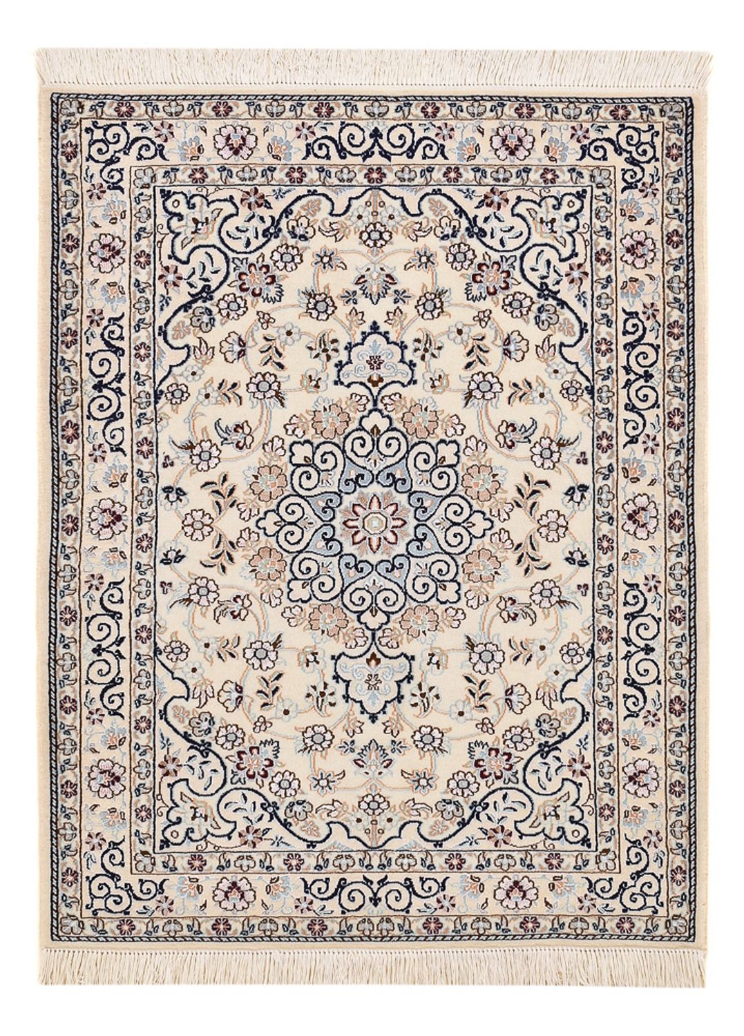 Perserteppich - Nain - Royal - 105 x 81 cm - hellgrau