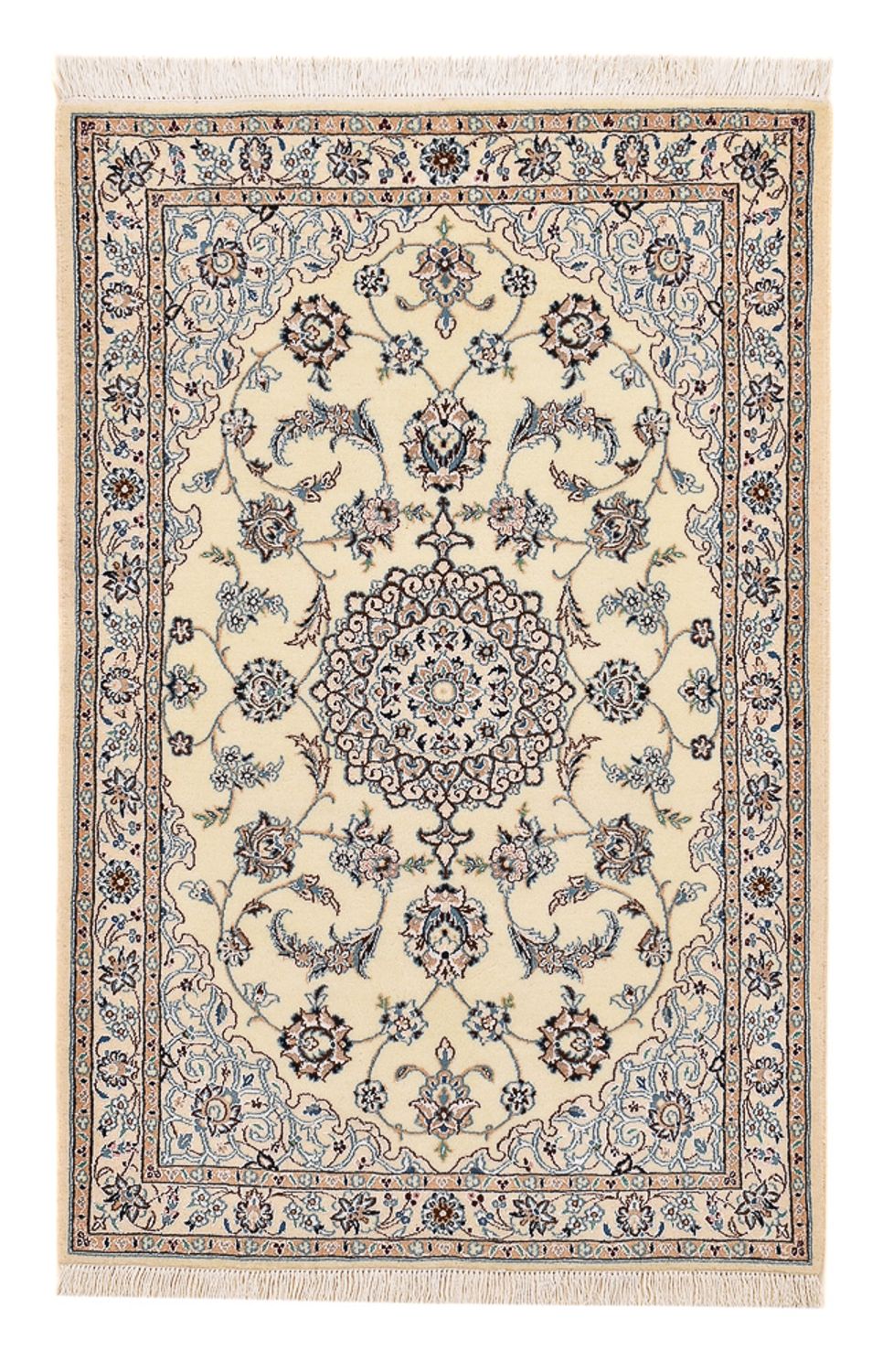 Perserteppich - Nain - Royal - 113 x 74 cm - hellgrau