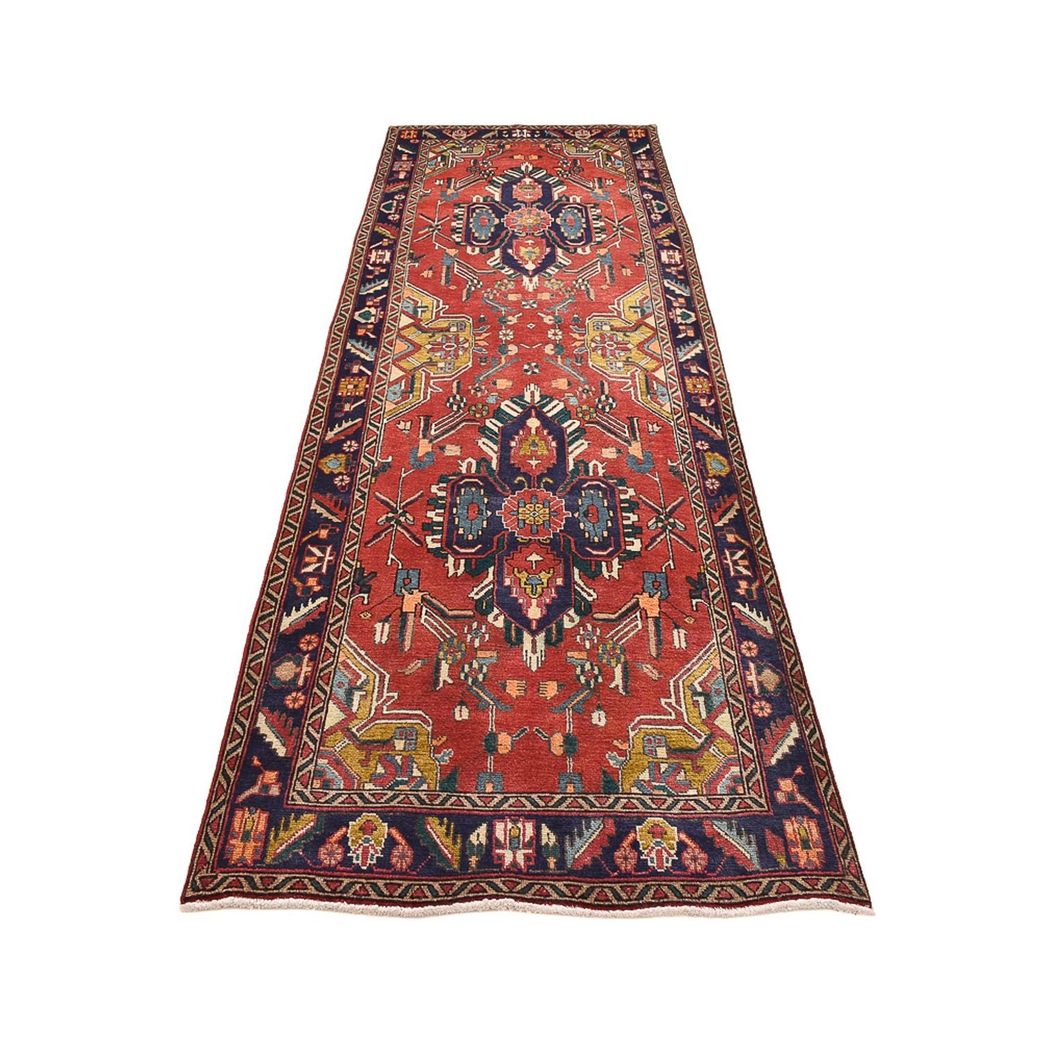 Läufer Perser - Täbriz - 354 x 117 cm - mehrfarbig