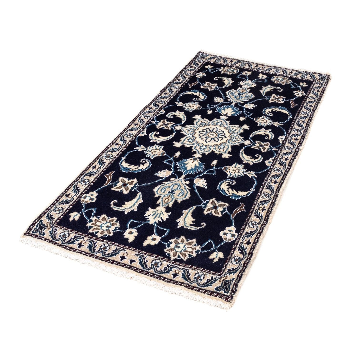 Perserteppich - Nain 138 x 68 cm - dunkelblau