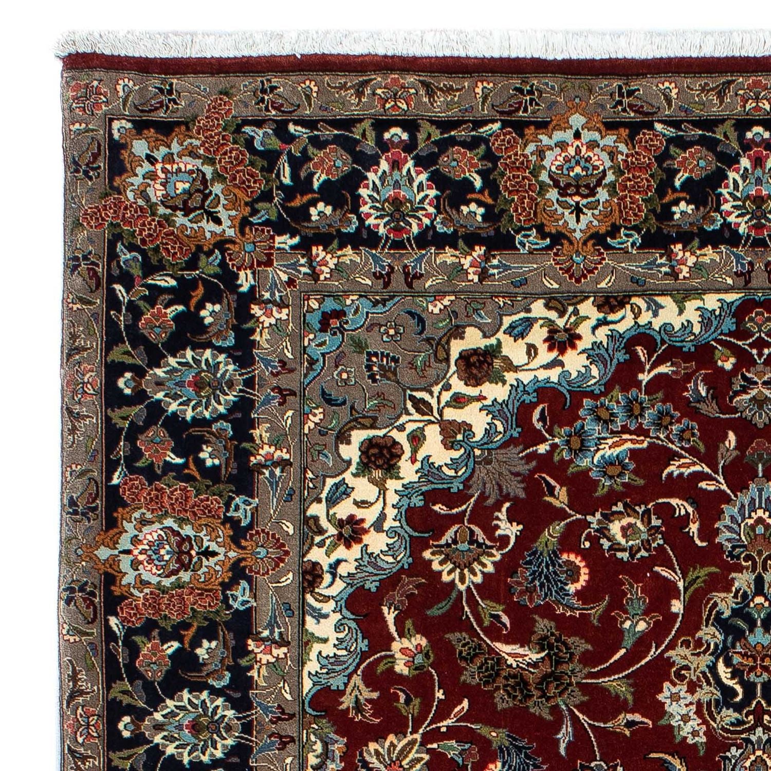 Perserteppich - Ghom 204 x 138 cm - dunkelrot
