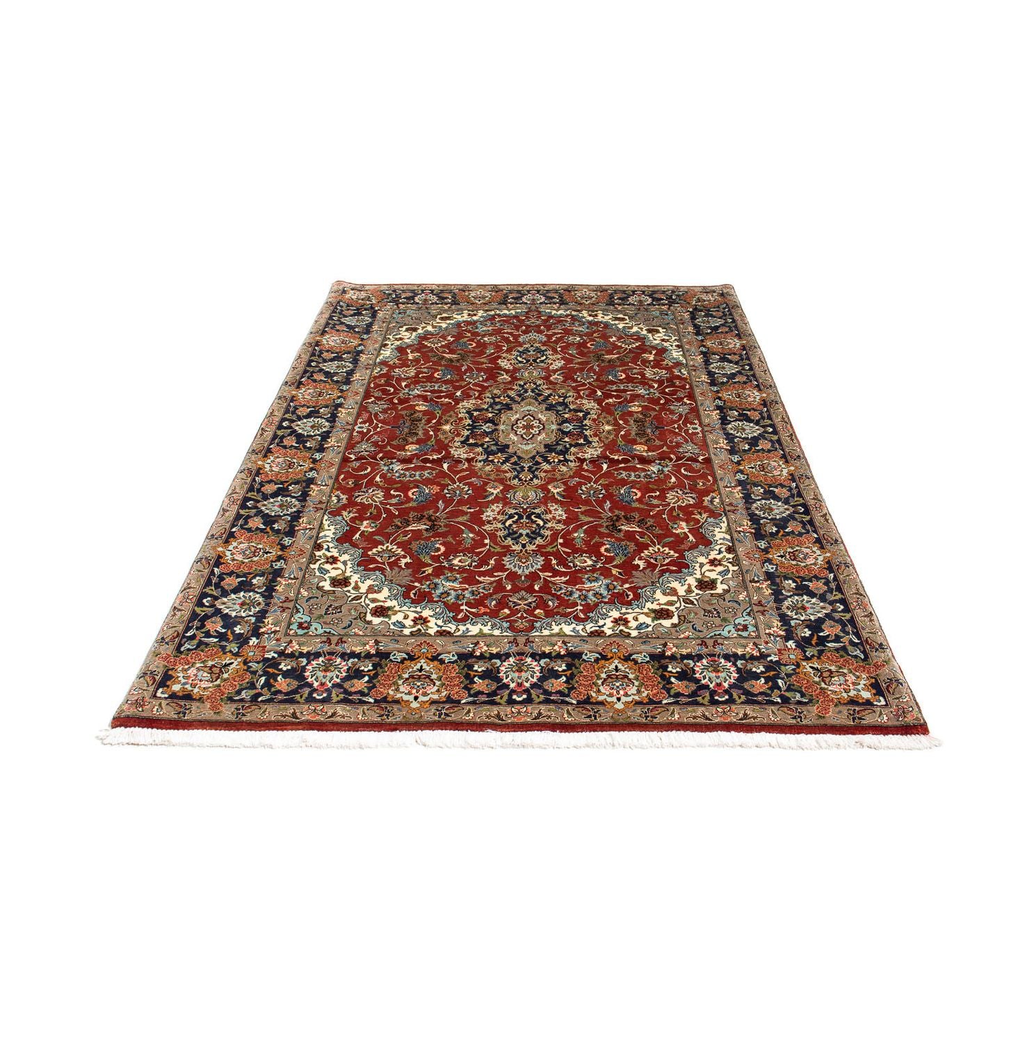 Perserteppich - Ghom 204 x 138 cm - dunkelrot