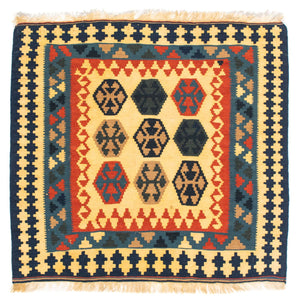 Kelim Teppich - Oriental 103 x 100 cm - dunkelblau
