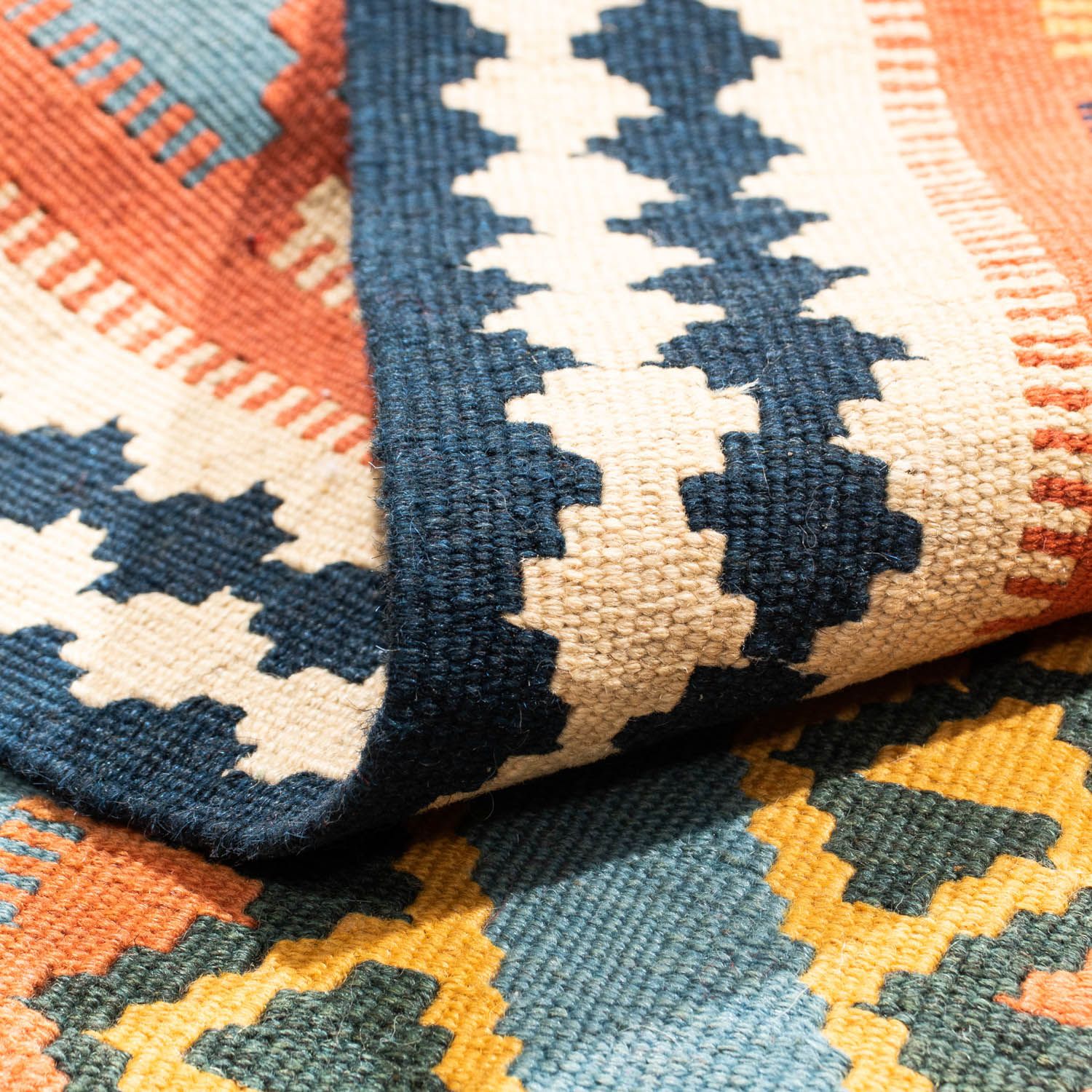 Kelim Teppich - Oriental 102 x 101 cm - orange