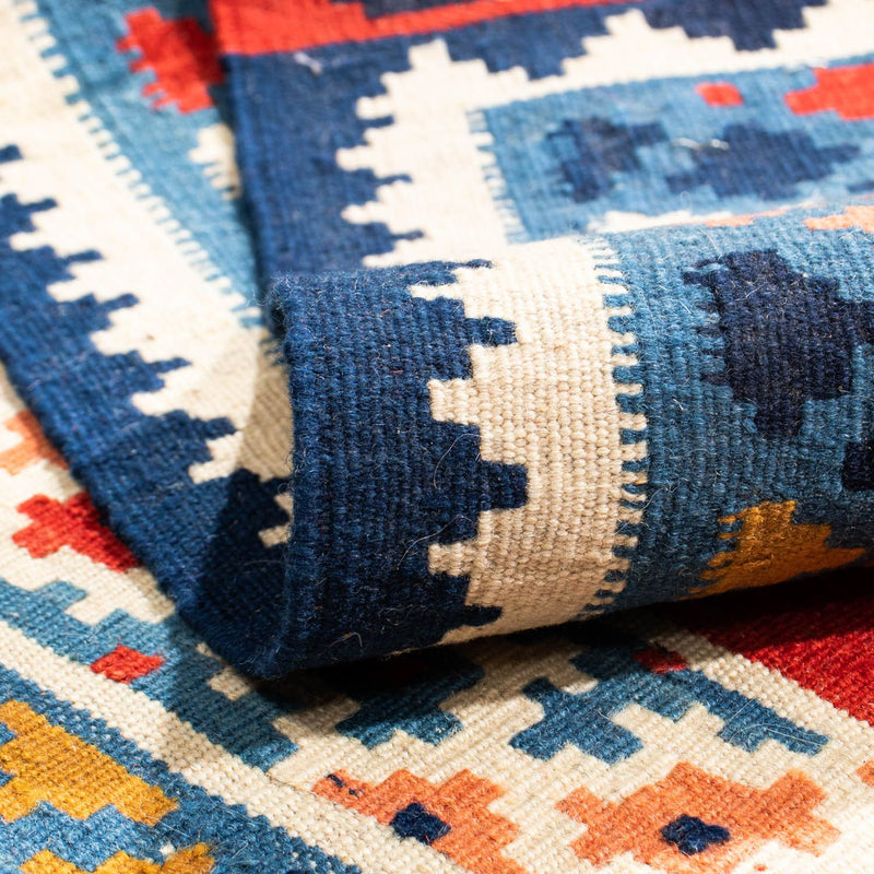 Kelim Teppich - Oriental 110 x 105 cm - blau