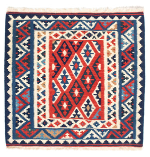 Kelim Teppich - Oriental 102 x 100 cm - blau