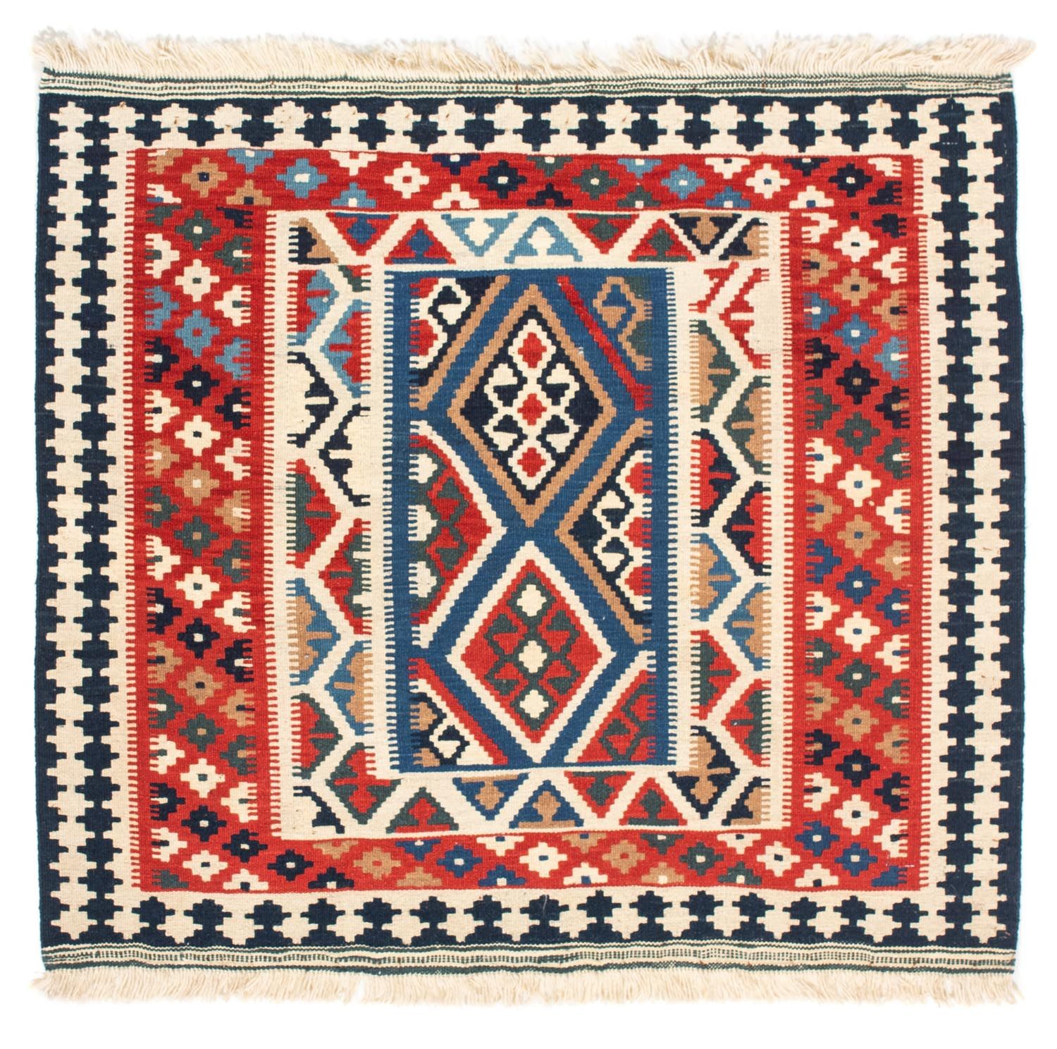 Kelim Teppich - Oriental 104 x 99 cm - rot
