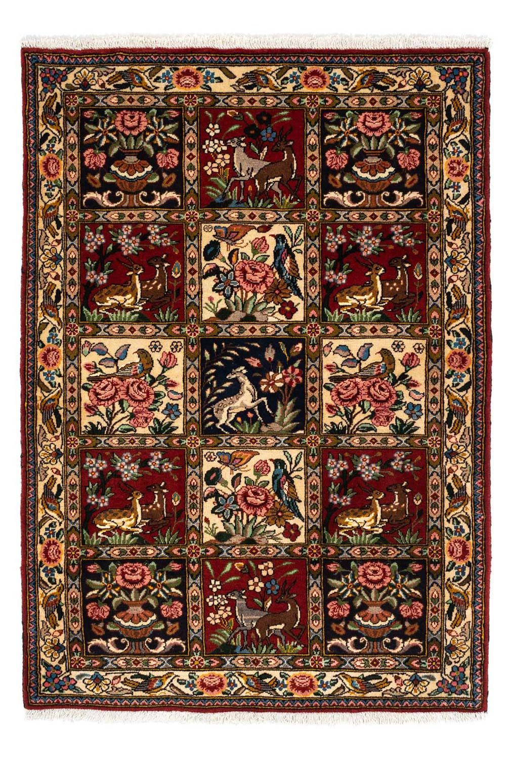 Perserteppich - Nomadic 148 x 103 cm - dunkelrot