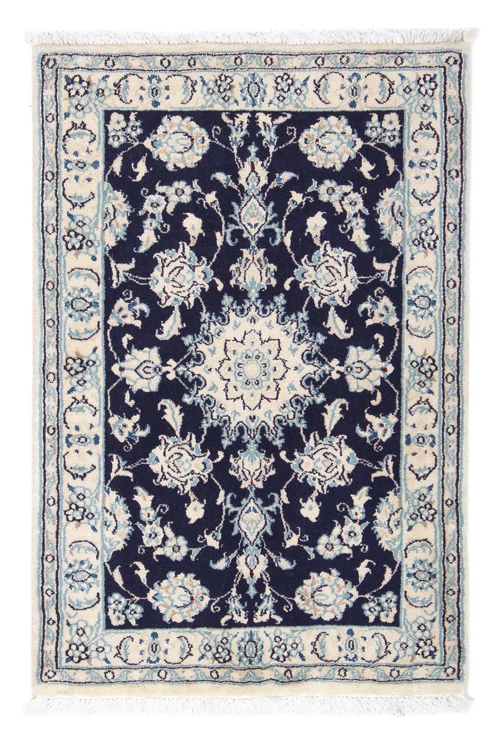 Perserteppich - Nain - Royal 90 x 60 cm - dunkelblau