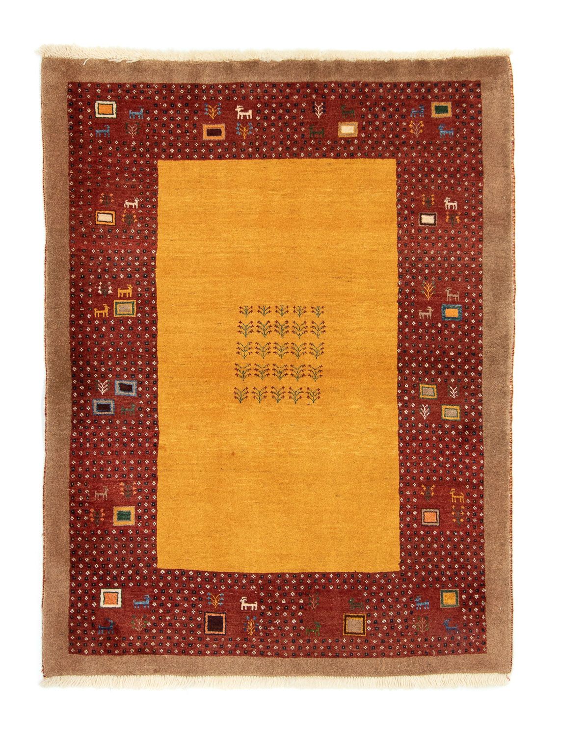 Gabbeh Teppich - Perser 150 x 110 cm - gold