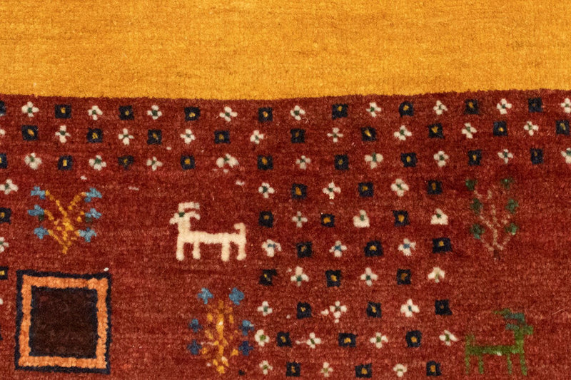 Gabbeh Teppich - Perser 150 x 110 cm - gold
