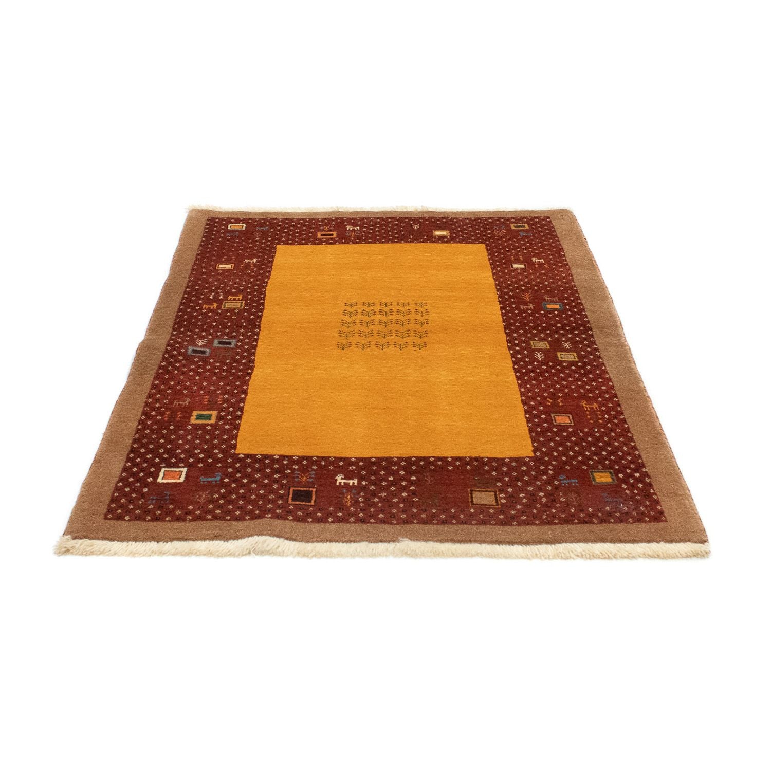 Gabbeh Teppich - Perser 150 x 110 cm - gold
