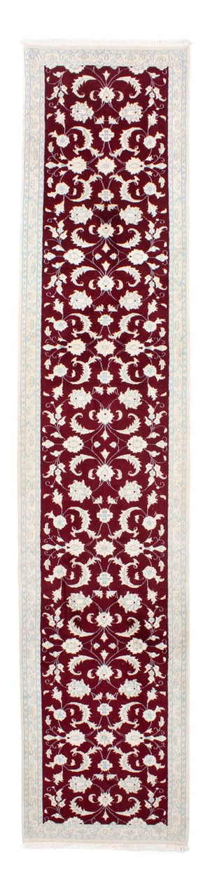 Perserteppich - Nain 398 x 84 cm - dunkelrot