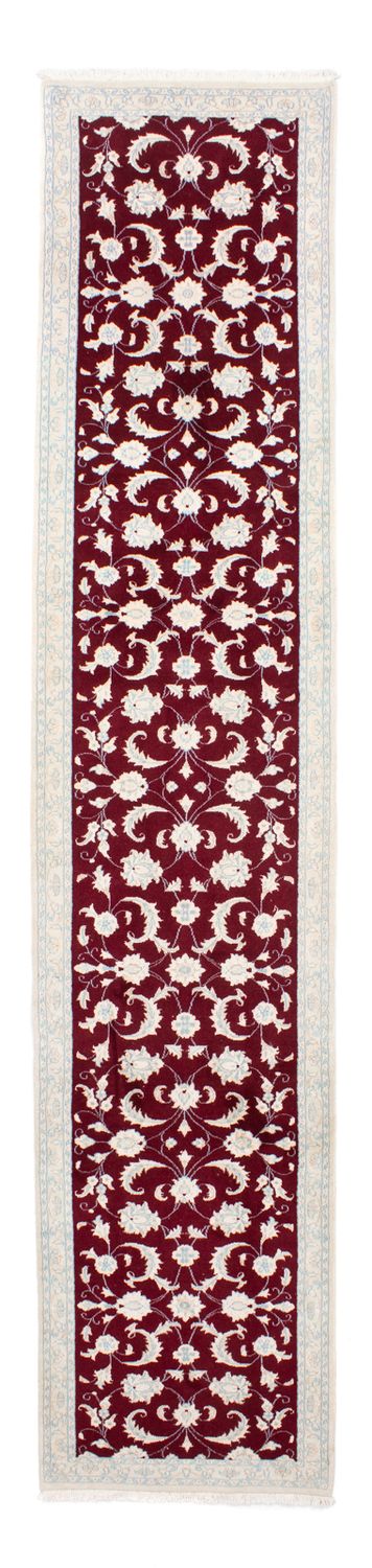 Perserteppich - Nain 398 x 84 cm - dunkelrot