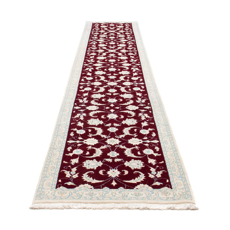 Perserteppich - Nain 398 x 84 cm - dunkelrot