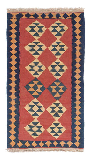 Kelim Teppich - Oriental 152 x 87 cm - dunkelrot
