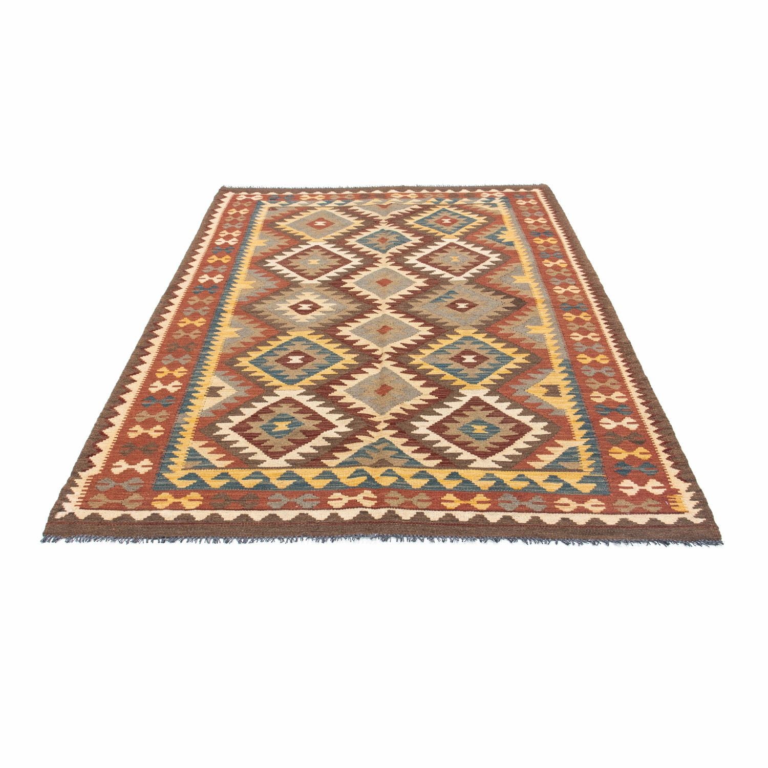 Kelim Teppich - Oriental 210 x 150 cm - hellbraun