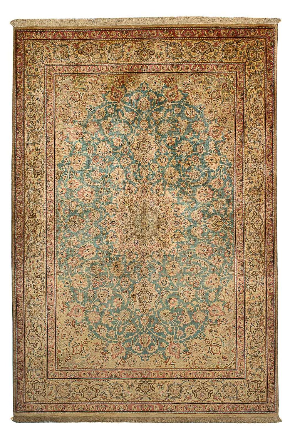 Seidenteppich - Ghom Seide - Premium 216 x 132 cm Teppichbrücke