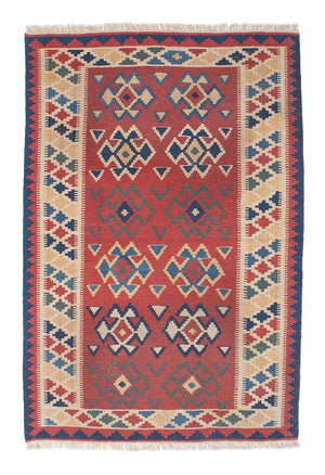 Kelim Teppich - Oriental 156 x 105 cm - dunkelrot