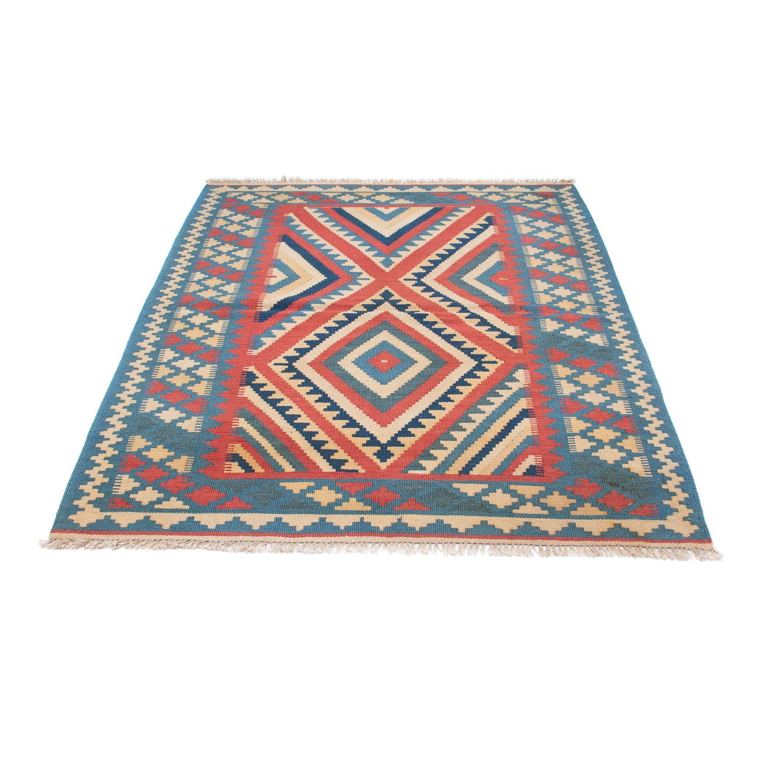Kelim Teppich - Oriental 155 x 117 cm - blau