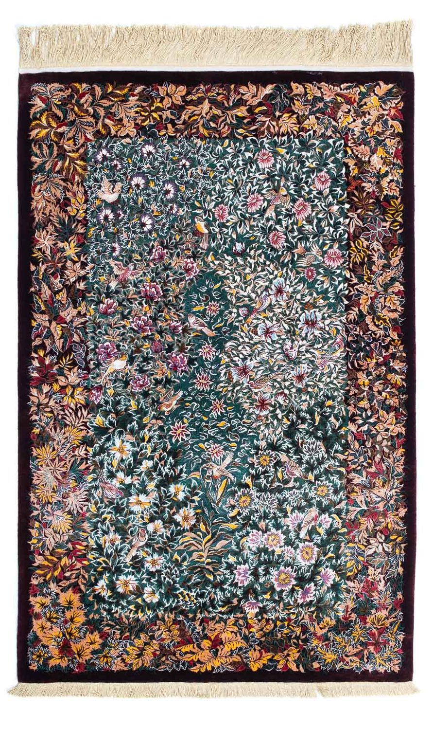 Perserteppich - Ghom 120 x 78 cm - dunkelrot