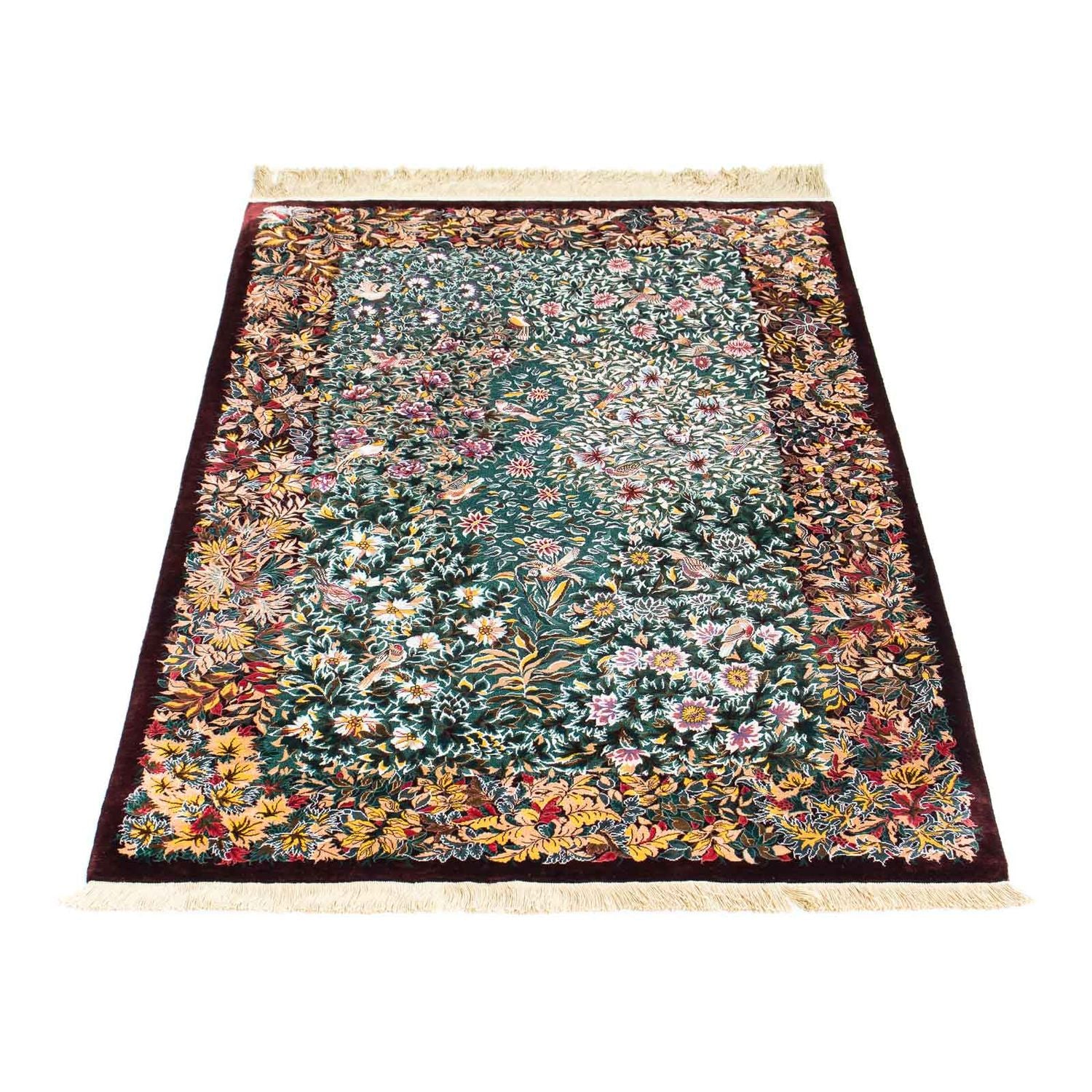 Perserteppich - Ghom 120 x 78 cm - dunkelrot