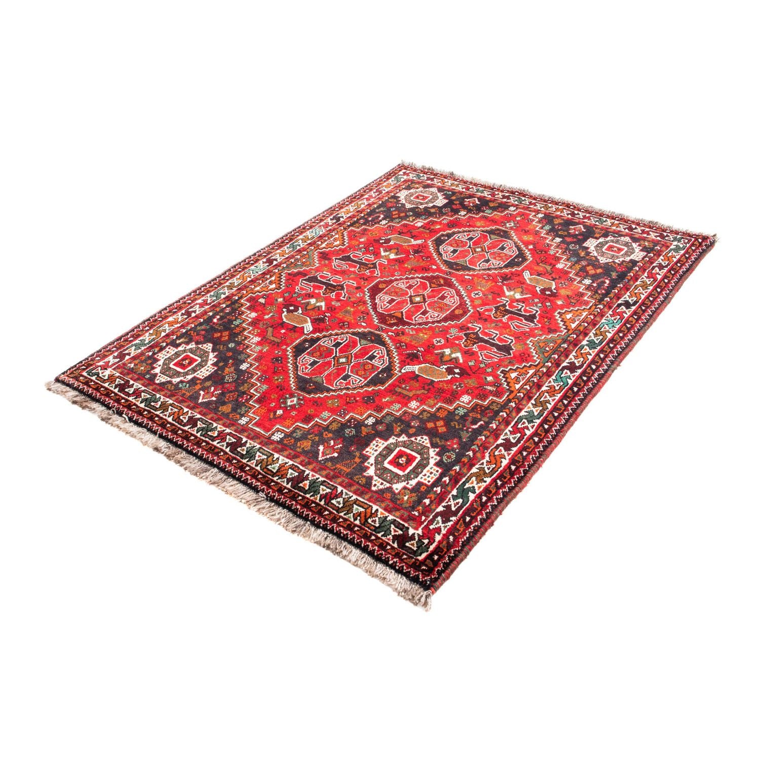 Perserteppich - Nomadic 154 x 104 cm - dunkelrot