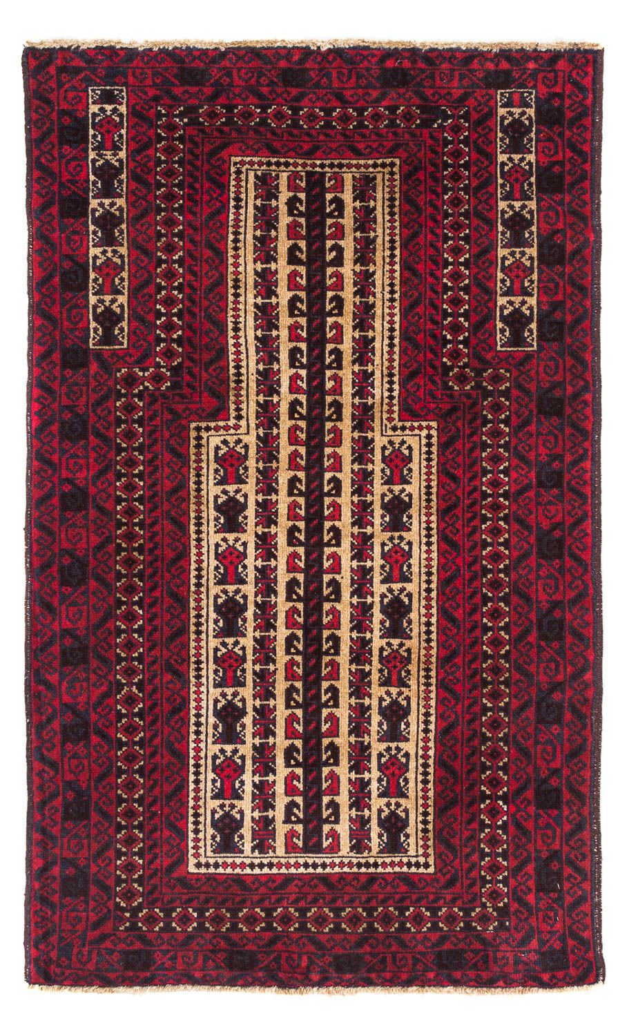 Belutsch Teppich 130 x 82 cm - dunkelrot