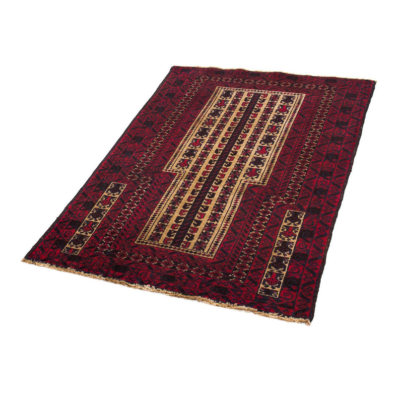 Belutsch Teppich 130 x 82 cm - dunkelrot