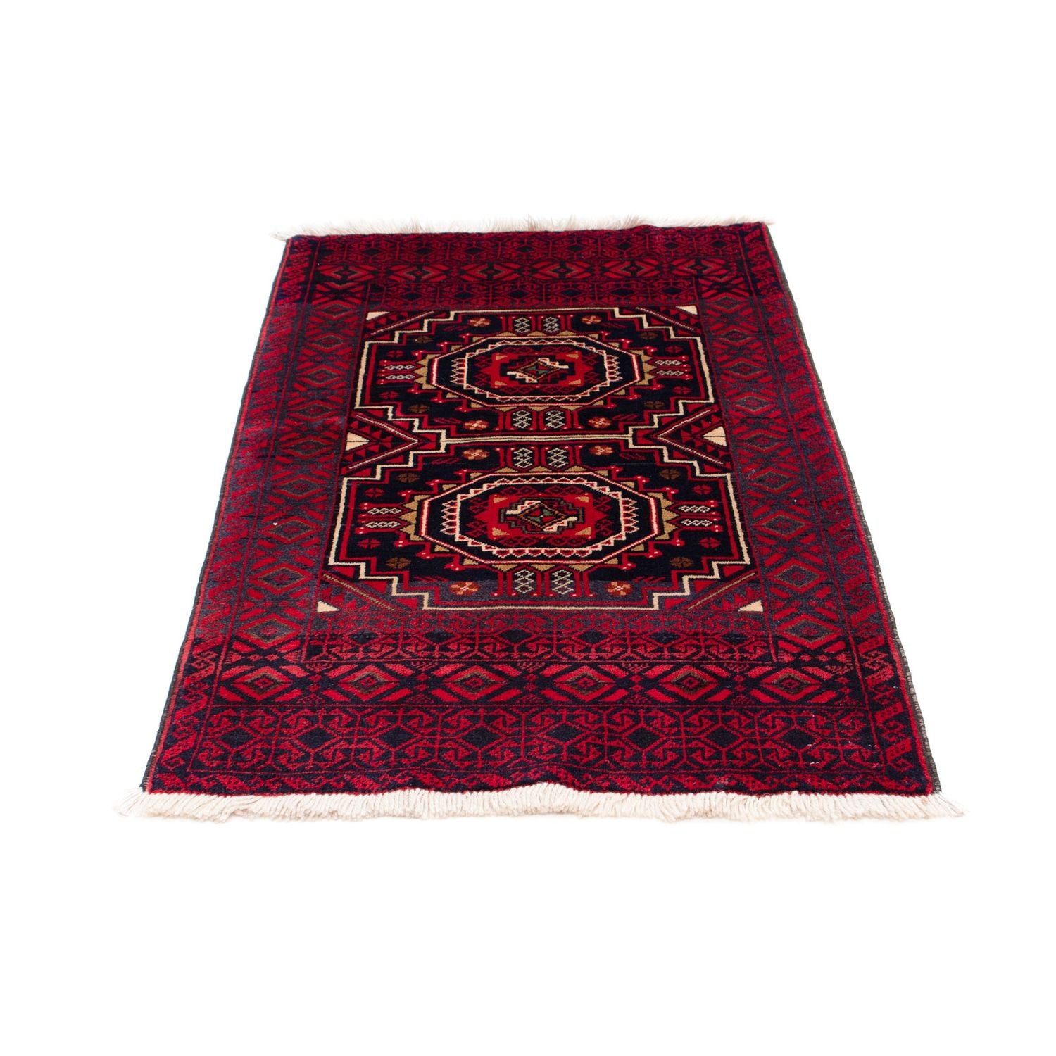 Belutsch Teppich 146 x 84 cm - dunkelrot
