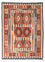 Kelim Teppich - Oriental 194 x 147 cm - hellrot