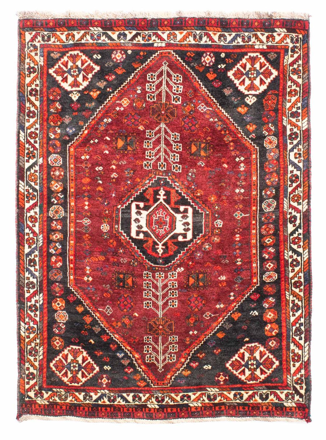 Perserteppich - Nomadic 148 x 108 cm - dunkelrot