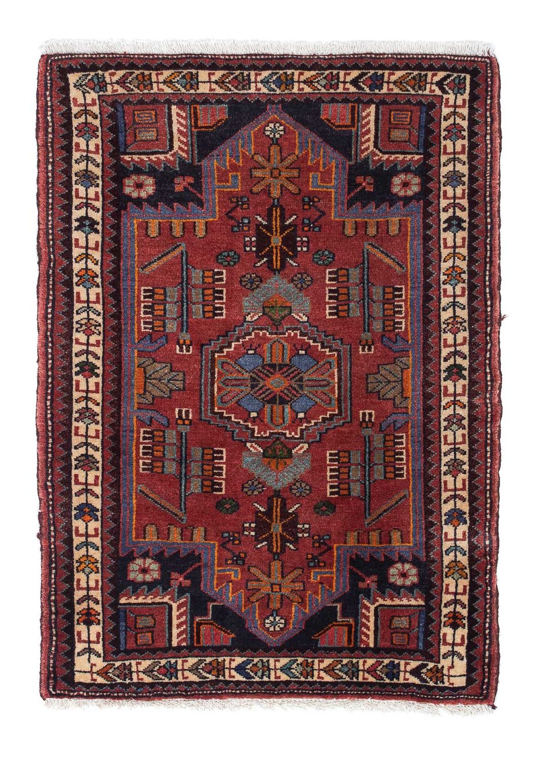 Perserteppich - Nomadic 118 x 81 cm - dunkelrot