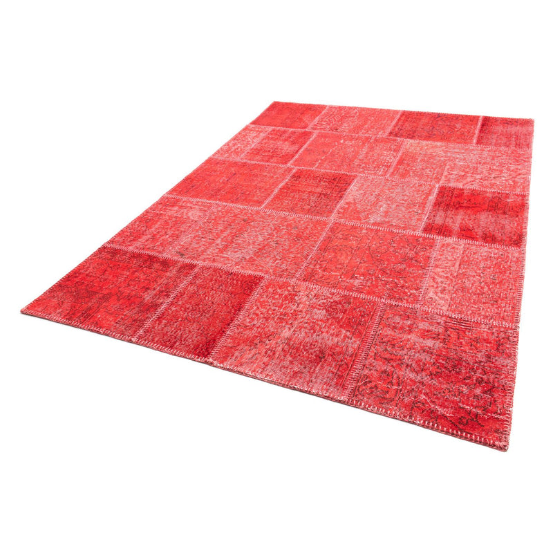 Patchwork Teppich 240 x 170 cm - dunkelrot